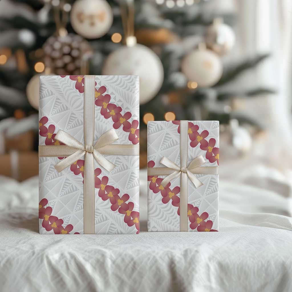 White Sunday Tonga Fakame Wrapping Paper Tongan Ngatu Heilala Lei - Polynesian Pride