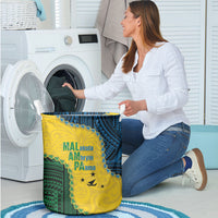 Malampa Province Vanuatu Laundry Basket Map With Polynesian Pattern LT14 - Polynesian Pride