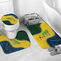 Malampa Province Vanuatu Bathroom Set Map With Polynesian Pattern LT14 Mat Set Only (3 pcs) One Size Multicolor - Polynesian Pride