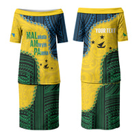 Personalised Malampa Province Vanuatu Couples Matching Puletasi and Hawaiian Shirt Map With Polynesian Pattern LT14 - Polynesian Pride