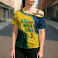 Personalised Malampa Province Vanuatu Cross Shoulder Shirt Map With Polynesian Pattern LT14 - Polynesian Pride