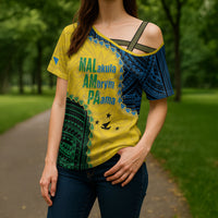 Personalised Malampa Province Vanuatu Cross Shoulder Shirt Map With Polynesian Pattern LT14 - Polynesian Pride