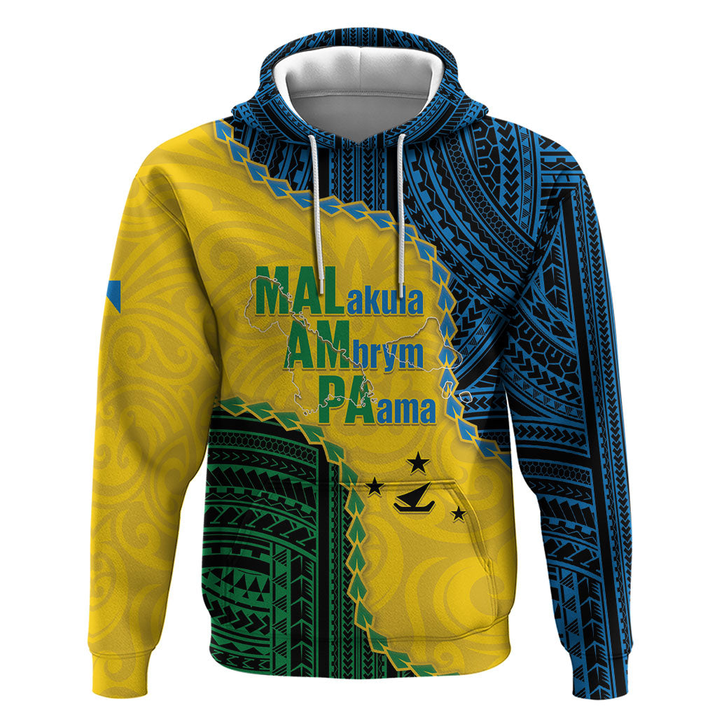 Personalised Malampa Province Vanuatu Hoodie Map With Polynesian Pattern LT14 Pullover Hoodie Multicolor - Polynesian Pride