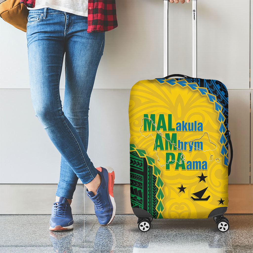 Malampa Province Vanuatu Luggage Cover Map With Polynesian Pattern LT14 - Polynesian Pride