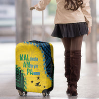 Malampa Province Vanuatu Luggage Cover Map With Polynesian Pattern LT14 - Polynesian Pride