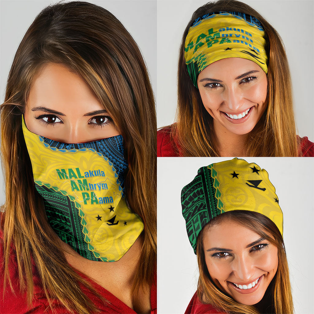 Malampa Province Vanuatu Neck Gaiter Map With Polynesian Pattern LT14 - Polynesian Pride