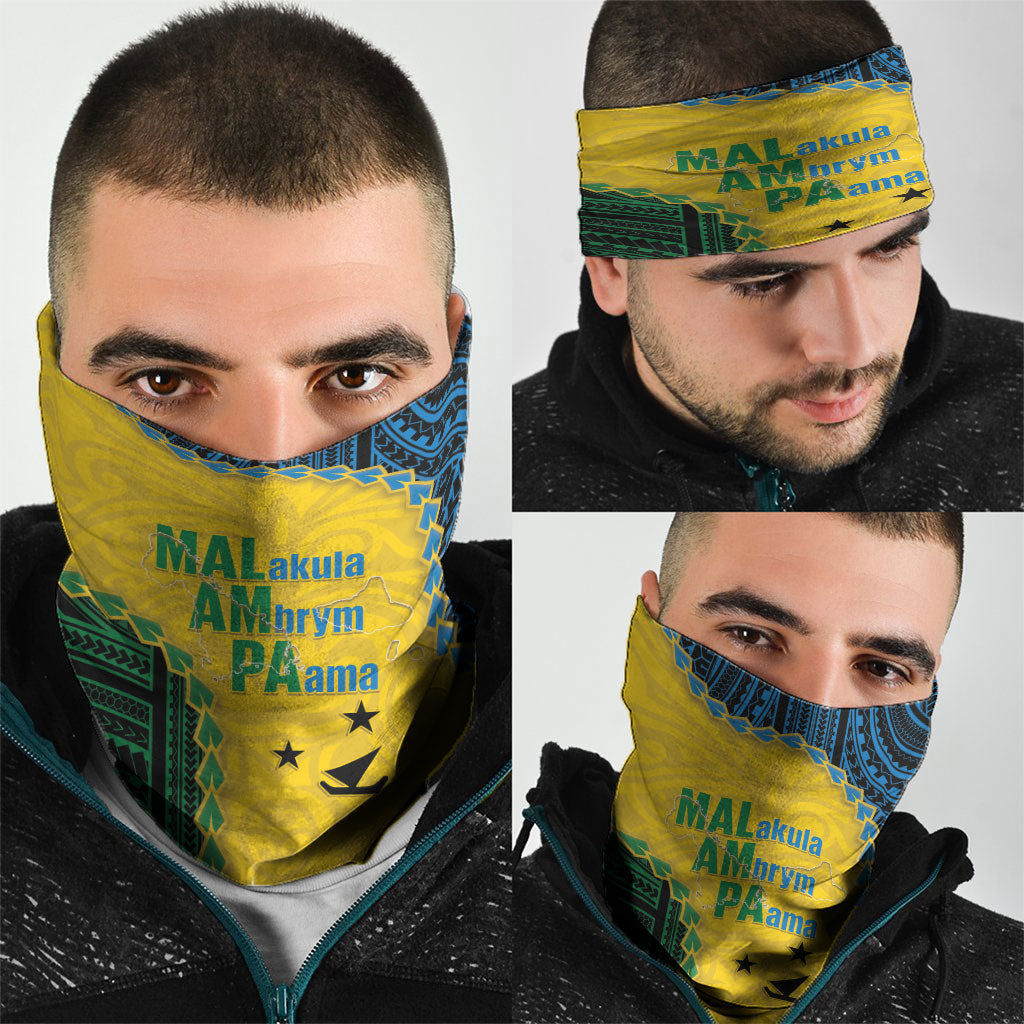 Malampa Province Vanuatu Neck Gaiter Map With Polynesian Pattern LT14 - Polynesian Pride
