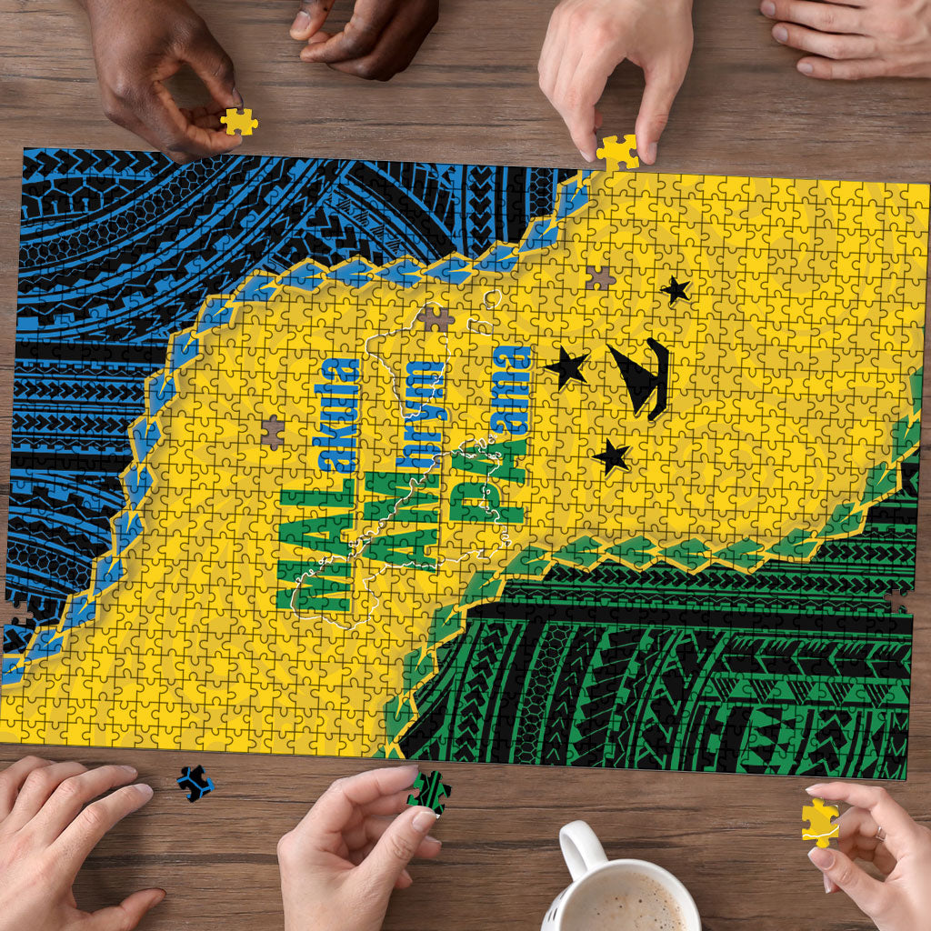 Malampa Province Vanuatu Puzzle Map With Polynesian Pattern LT14 - Polynesian Pride