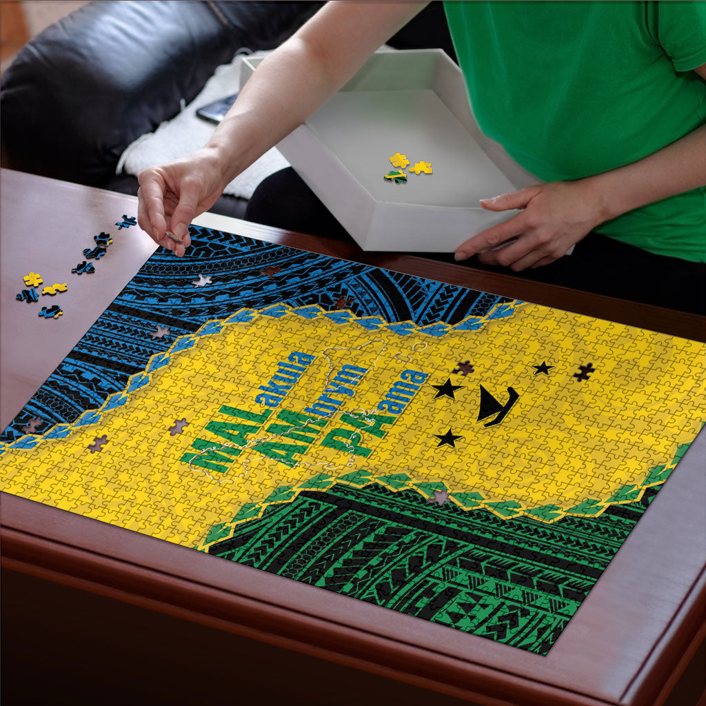Malampa Province Vanuatu Puzzle Map With Polynesian Pattern LT14 - Polynesian Pride
