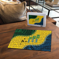 Malampa Province Vanuatu Puzzle Map With Polynesian Pattern LT14 - Polynesian Pride
