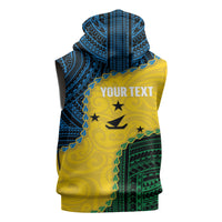 Personalised Malampa Province Vanuatu Sleeveless Hoodie Map With Polynesian Pattern LT14 - Polynesian Pride