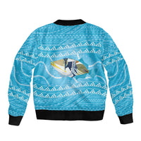 Aloha Hawaii Humuhumu Reef Triggerfish Bomber Jacket Hawaiian Leis Kakau Pattern LT14 - Polynesian Pride