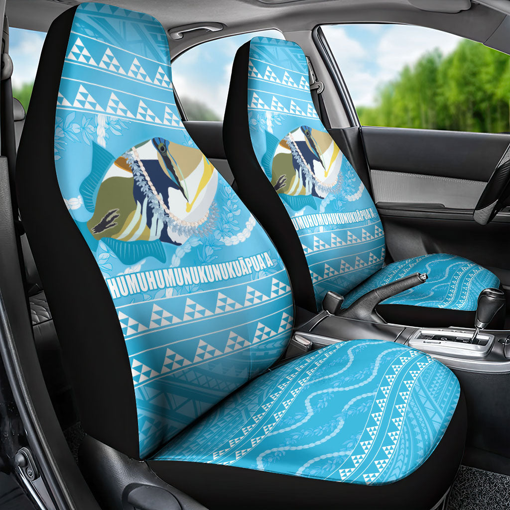 Aloha Hawaii Humuhumu Reef Triggerfish Car Seat Cover Hawaiian Leis Kakau Pattern LT14 - Polynesian Pride