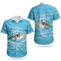 Aloha Hawaii Humuhumu Reef Triggerfish Couples Matching Tank Maxi Dress and Hawaiian Shirt Hawaiian Leis Kakau Pattern LT14 - Polynesian Pride