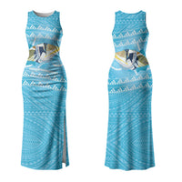 Aloha Hawaii Humuhumu Reef Triggerfish Couples Matching Tank Maxi Dress and Hawaiian Shirt Hawaiian Leis Kakau Pattern LT14 - Polynesian Pride