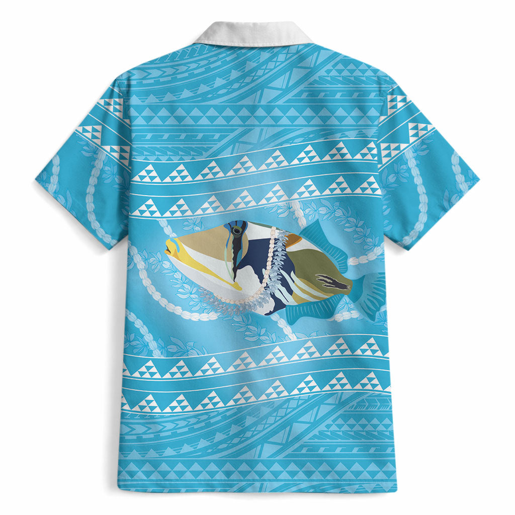 Aloha Hawaii Humuhumu Reef Triggerfish Hawaiian Shirt Hawaiian Leis Kakau Pattern LT14 - Polynesian Pride