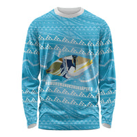 Aloha Hawaii Humuhumu Reef Triggerfish Long Sleeve Shirt Hawaiian Leis Kakau Pattern LT14 Unisex Blue - Polynesian Pride
