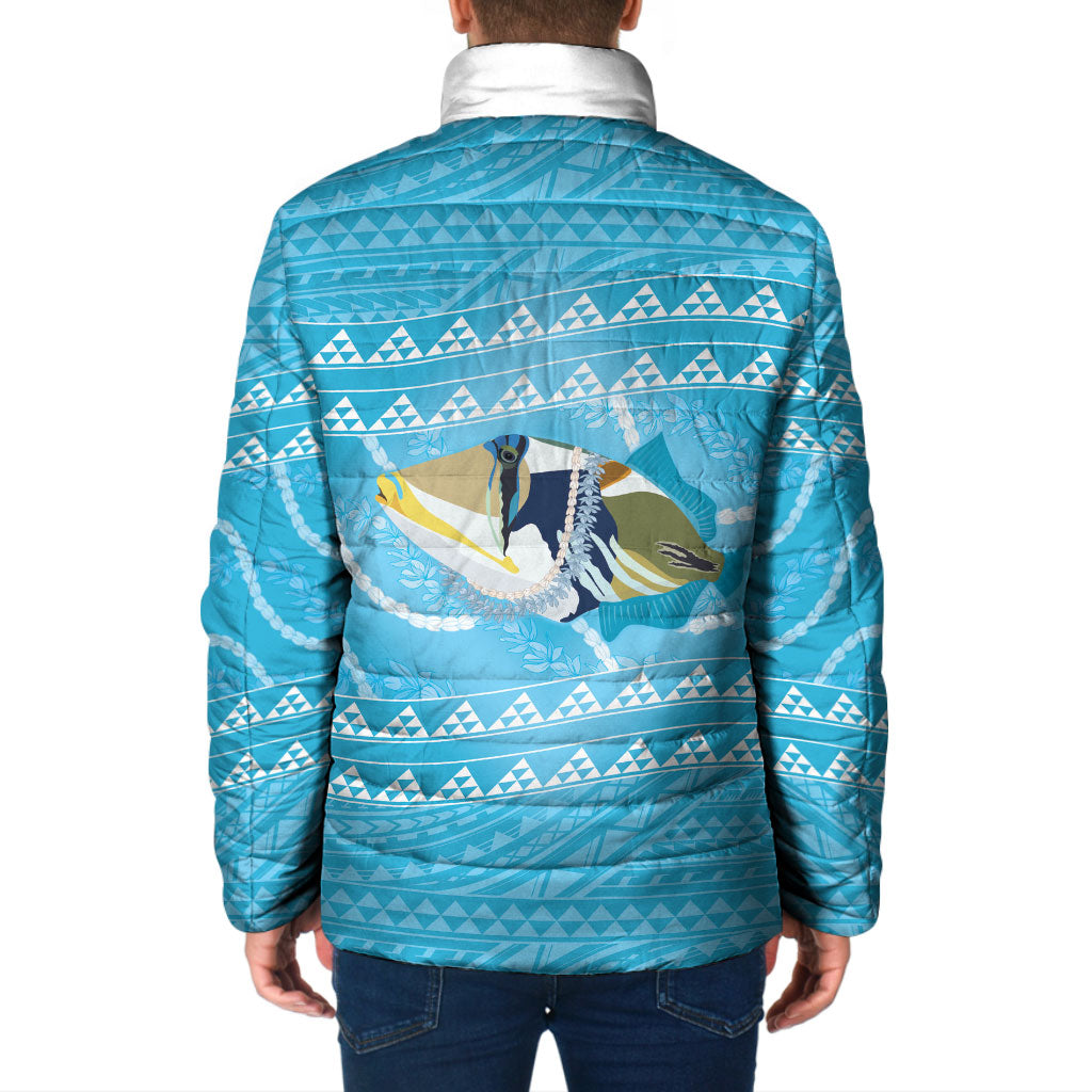 Aloha Hawaii Humuhumu Reef Triggerfish Padded Jacket Hawaiian Leis Kakau Pattern LT14 - Polynesian Pride