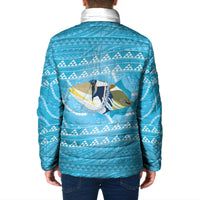 Aloha Hawaii Humuhumu Reef Triggerfish Padded Jacket Hawaiian Leis Kakau Pattern LT14 - Polynesian Pride