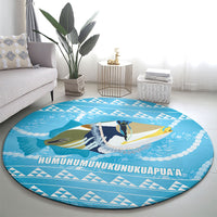 Aloha Hawaii Humuhumu Reef Triggerfish Round Carpet Hawaiian Leis Kakau Pattern LT14 - Polynesian Pride