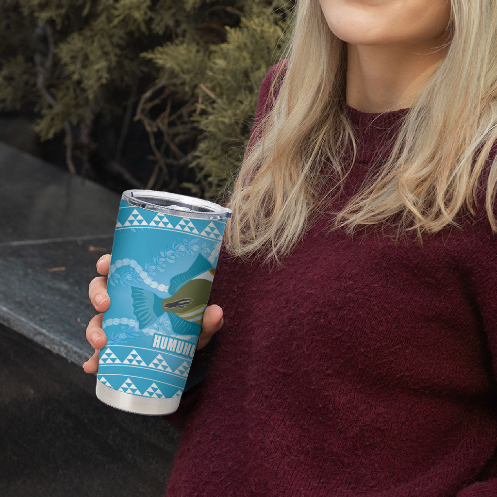Aloha Hawaii Humuhumu Reef Triggerfish Tumbler Cup Hawaiian Leis Kakau Pattern LT14 - Polynesian Pride