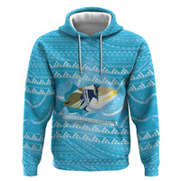 Aloha Hawaii Humuhumu Reef Triggerfish Zip Hoodie Hawaiian Leis Kakau Pattern LT14 Pullover Hoodie Blue - Polynesian Pride