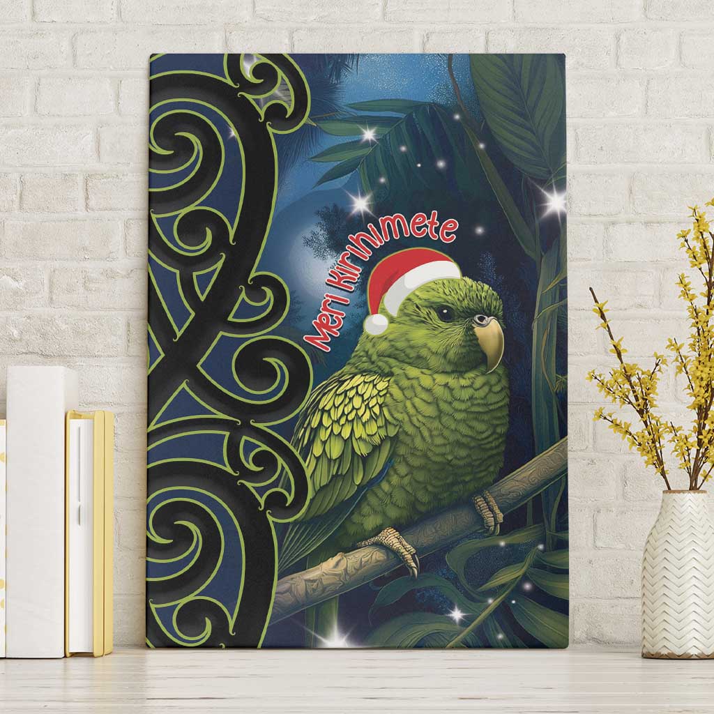 New Zealand Christmas Canvas Wall Art Cute Kakapo Meri Kirihimete Maori Koru