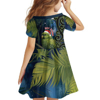 New Zealand Christmas Family Matching Off Shoulder Maxi Dress and Hawaiian Shirt Cute Kakapo Meri Kirihimete Maori Koru LT14 - Polynesian Pride
