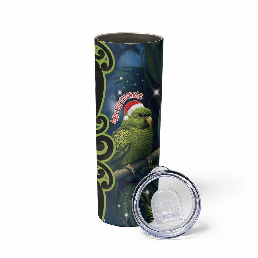 New Zealand Christmas Skinny Tumbler Cute Kakapo Meri Kirihimete Maori Koru LT14 - Polynesian Pride