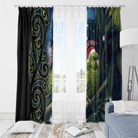 New Zealand Christmas Window Curtain Cute Kakapo Meri Kirihimete Maori Koru