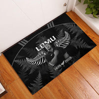 New Zealand Silver Fern Rugby Rubber Doormat Aotearoa Godfather Proud Gone But Never Forgotten LT14 Black - Polynesian Pride