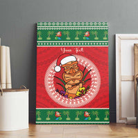 Personalized Hawaii Christmas Canvas Wall Art Tiki Santa Mele Kalikimaka