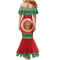 Personalized Hawaii Christmas Family Matching Mermaid Dress and Hawaiian Shirt Tiki Santa Mele Kalikimaka LT14 - Polynesian Pride