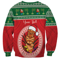 Personalized Hawaii Christmas Sweatshirt Tiki Santa Mele Kalikimaka