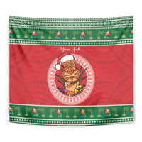 Personalized Hawaii Christmas Tapestry Tiki Santa Mele Kalikimaka