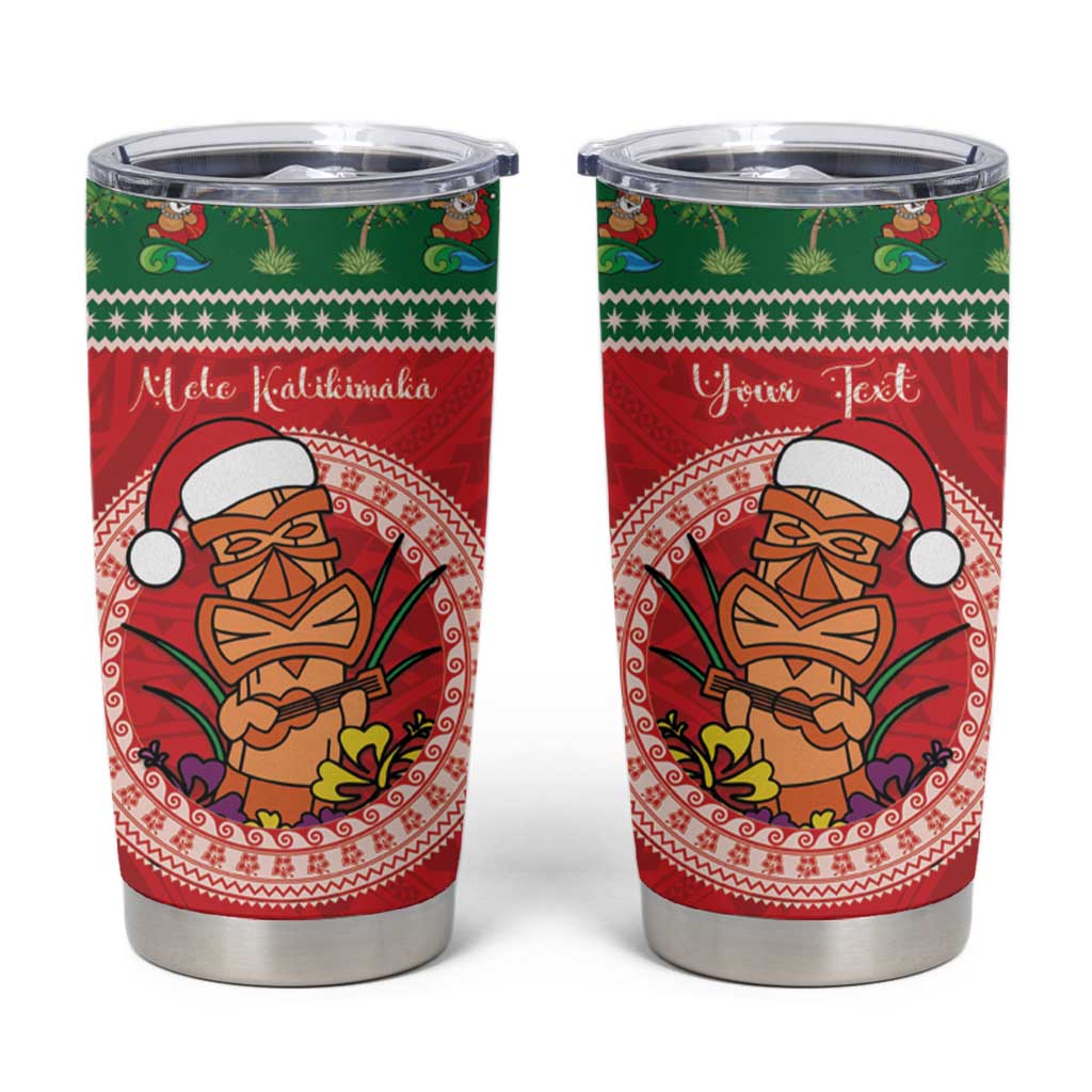 Personalized Hawaii Christmas Tumbler Cup Tiki Santa Mele Kalikimaka