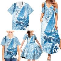 New Zealand Sailing Family Matching Summer Maxi Dress and Hawaiian Shirt Aotearoa Yacht Racing - Born To Sail LT14 - Polynesian Pride
