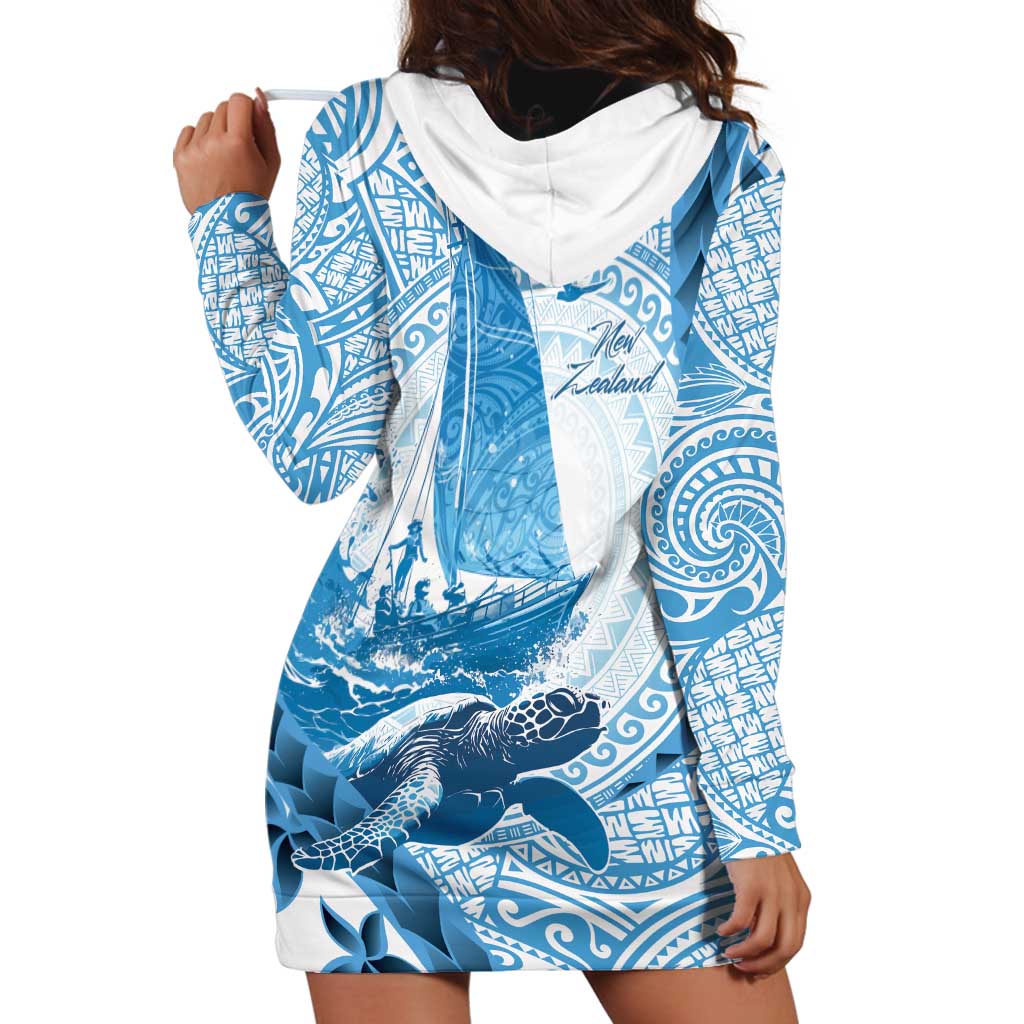 New Zealand Sailing Hoodie Dress Aotearoa Yacht Racing - Born To Sail LT14 - Polynesian Pride