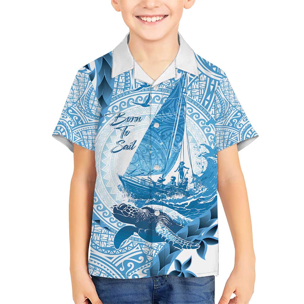 New Zealand Sailing Kid Hawaiian Shirt Aotearoa Yacht Racing - Born To Sail LT14 Kid Blue - Polynesian Pride