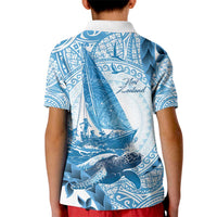 New Zealand Sailing Kid Polo Shirt Aotearoa Yacht Racing - Born To Sail LT14 - Polynesian Pride