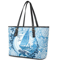 New Zealand Saling Leather Tote Bag Aotearoa Yacht Racing - Born To Sail