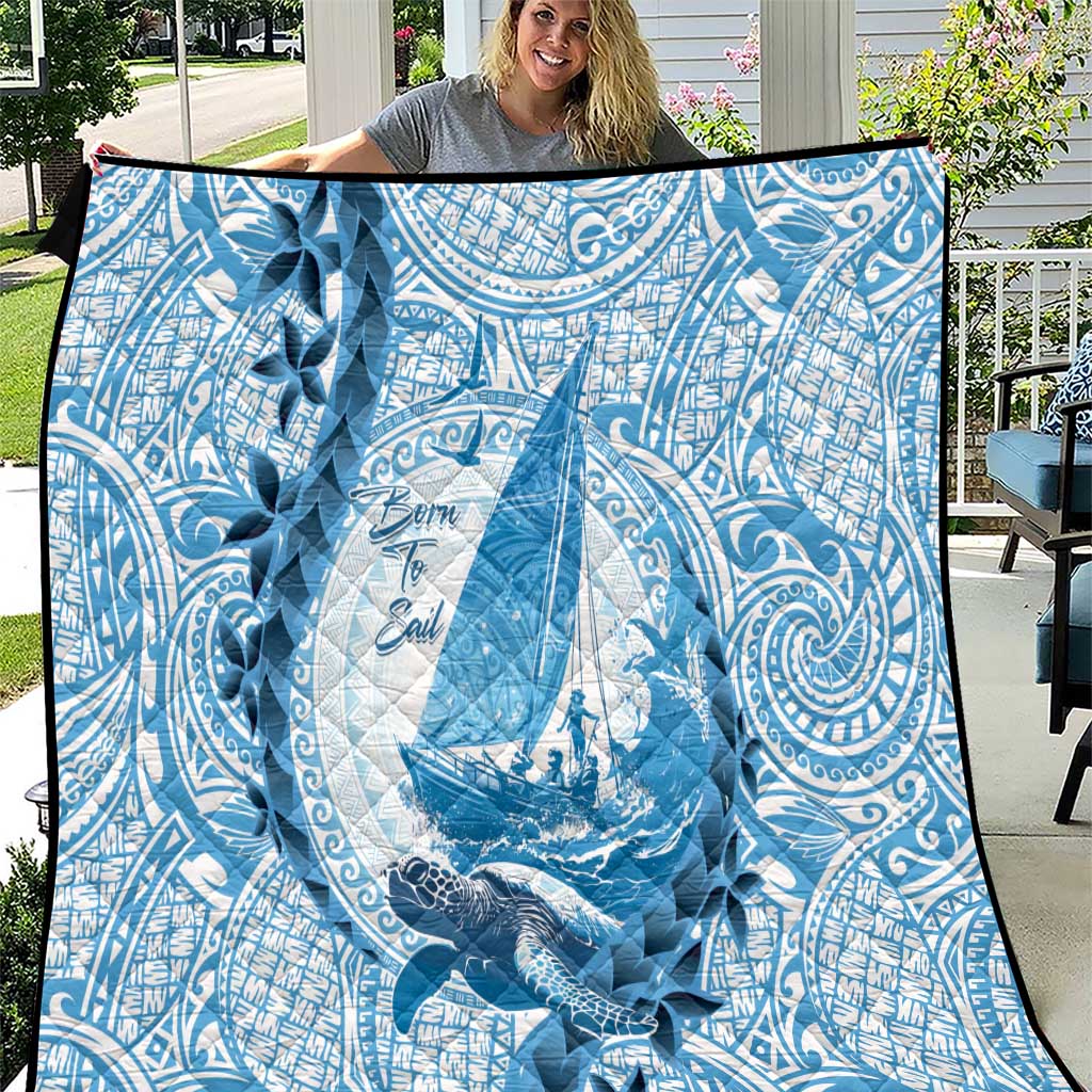 New Zealand Sailing Quilt Aotearoa Yacht Racing - Born To Sail LT14 Blue - Polynesian Pride