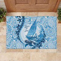 New Zealand Sailing Rubber Doormat Aotearoa Yacht Racing - Born To Sail LT14 Blue - Polynesian Pride