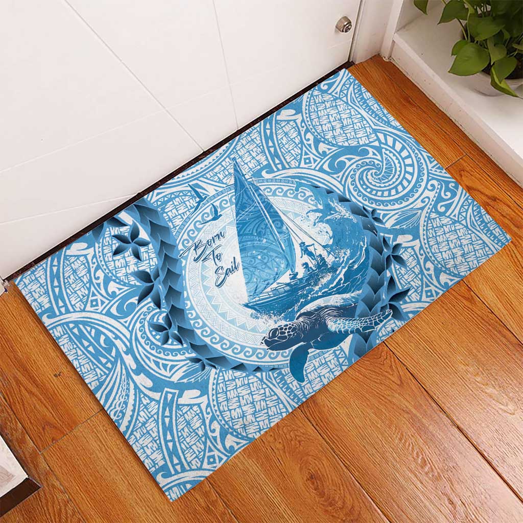 New Zealand Sailing Rubber Doormat Aotearoa Yacht Racing - Born To Sail LT14 - Polynesian Pride