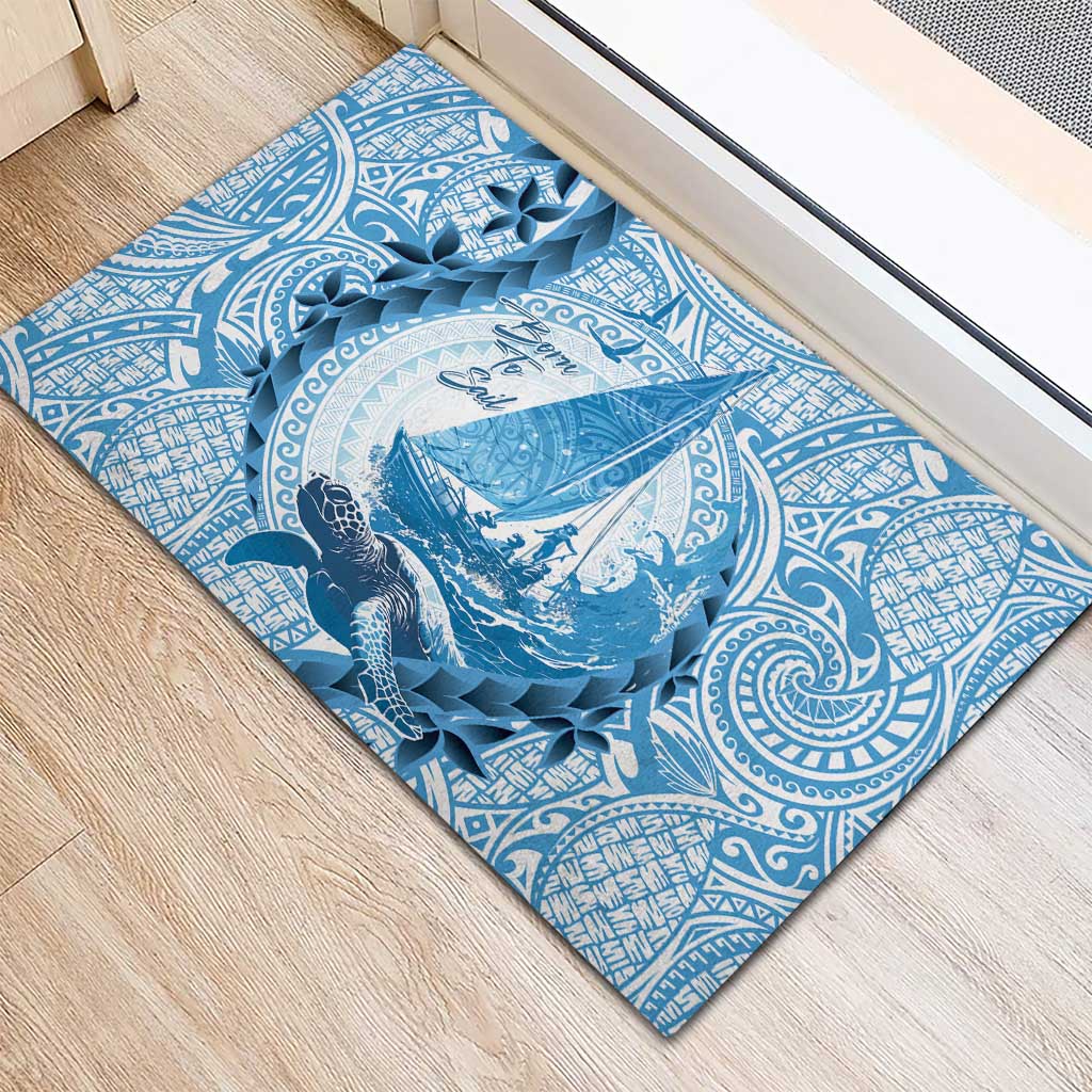 New Zealand Sailing Rubber Doormat Aotearoa Yacht Racing - Born To Sail LT14 - Polynesian Pride
