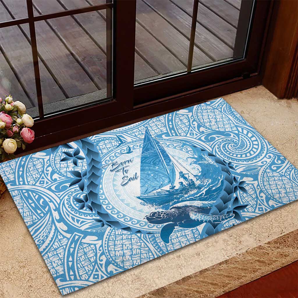 New Zealand Sailing Rubber Doormat Aotearoa Yacht Racing - Born To Sail LT14 - Polynesian Pride