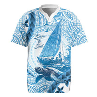 New Zealand Sailing Rugby Jersey Aotearoa Yacht Racing - Born To Sail LT14 Blue - Polynesian Pride