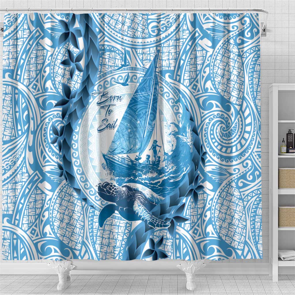 New Zealand Sailing Shower Curtain Aotearoa Yacht Racing - Born To Sail LT14 - Polynesian Pride