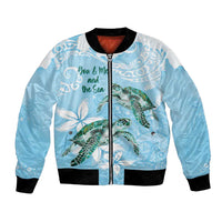 Personalised Polynesia Valentine's Day Bomber Jacket SeaTurtle Couple Polynesian - Fairy Sparkles Color