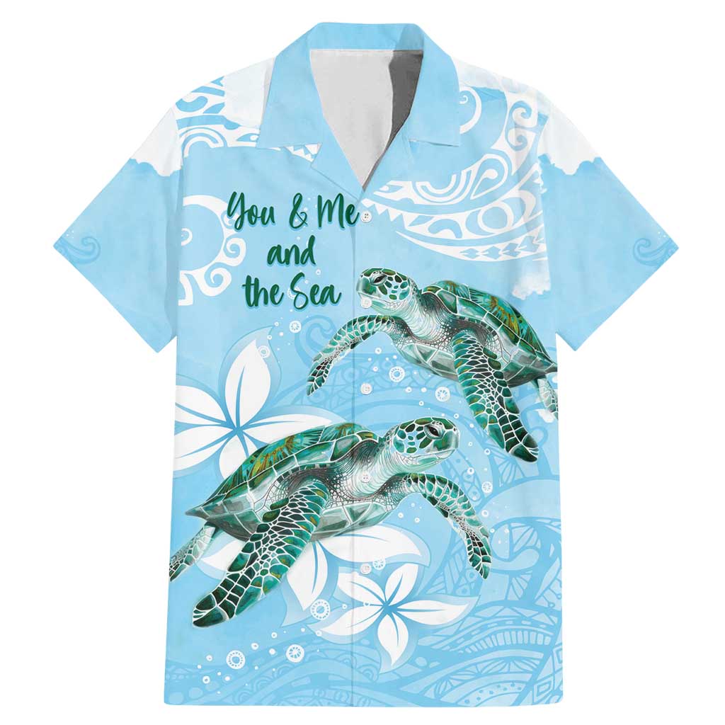 Personalised Polynesia Valentine's Day Family Matching Mermaid Dress and Hawaiian Shirt SeaTurtle Couple Polynesian - Fairy Sparkles Color LT14 Dad's Shirt - Short Sleeve Blue - Polynesian Pride